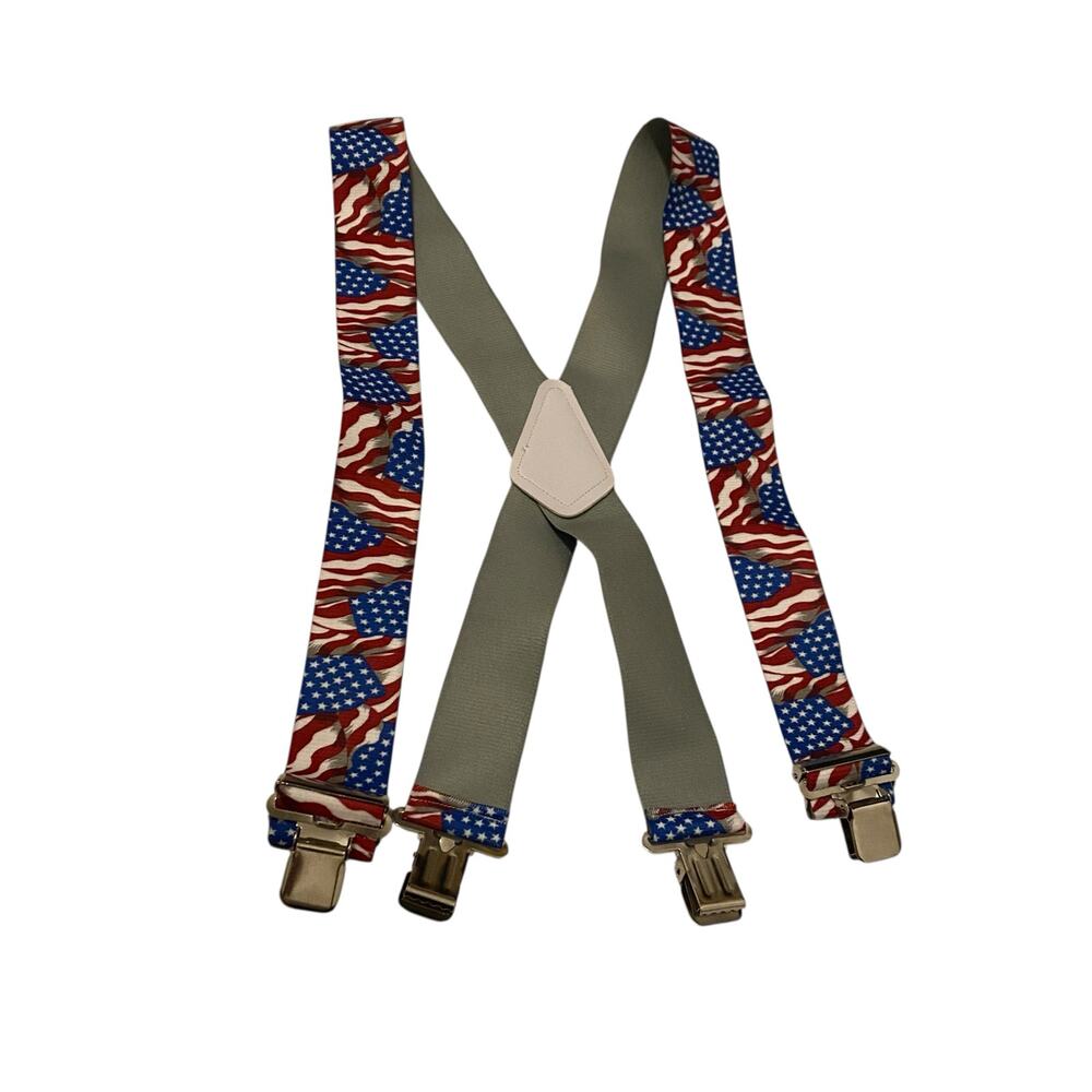 Men's Suspender Store American Glory Flag X-Back Holdup Patriotic Suspenders